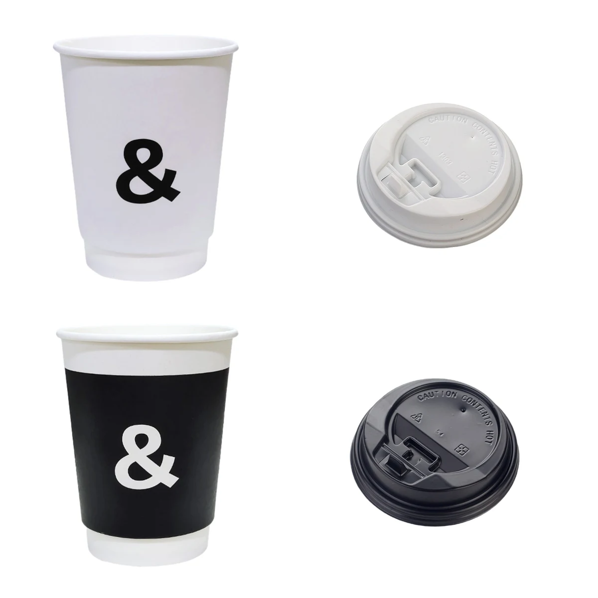 Eco-Friendly 12 Oz Double Wall Disposable Paper Cup With Lid 1