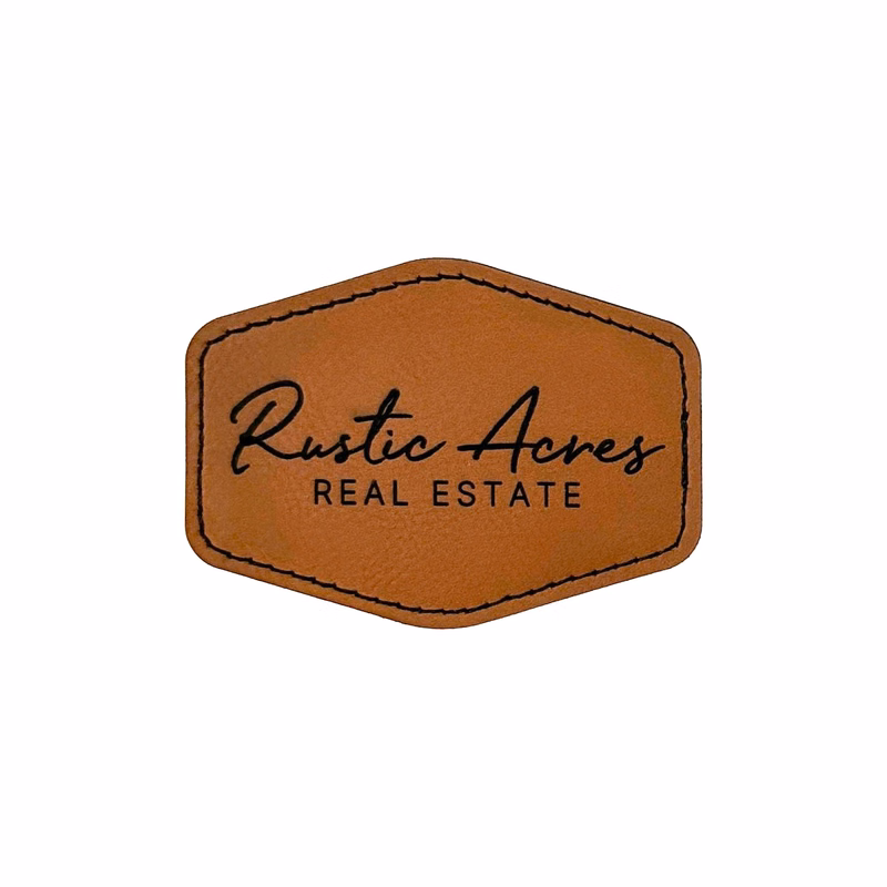 3.5" x 2.5" Hexagon Iron-on Leatherette Patch