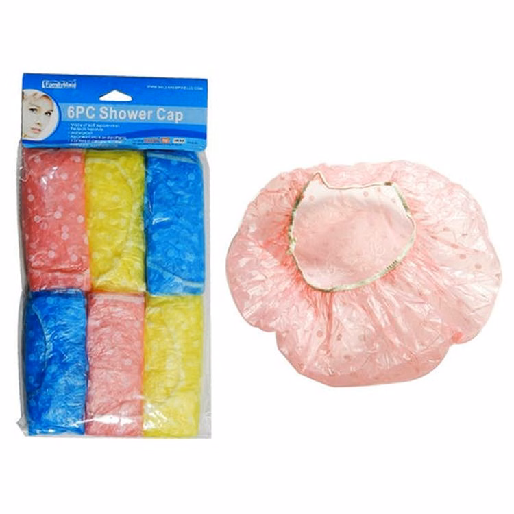 Reusable Shower Caps - 6 Pack Waterproof