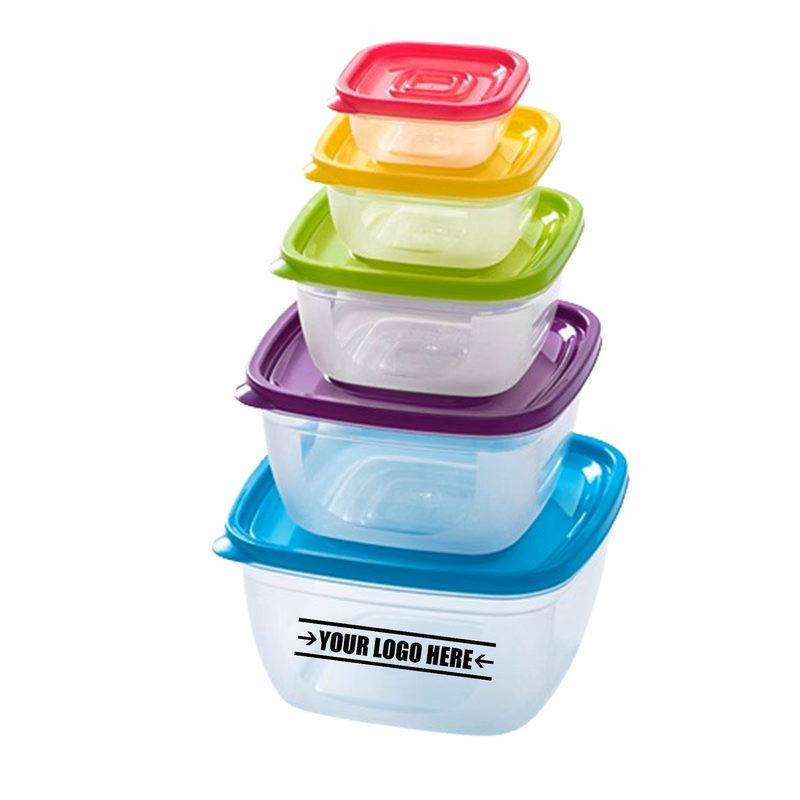 5-Piece Rainbow Lunch Boxes Food Storage Containers With Lids