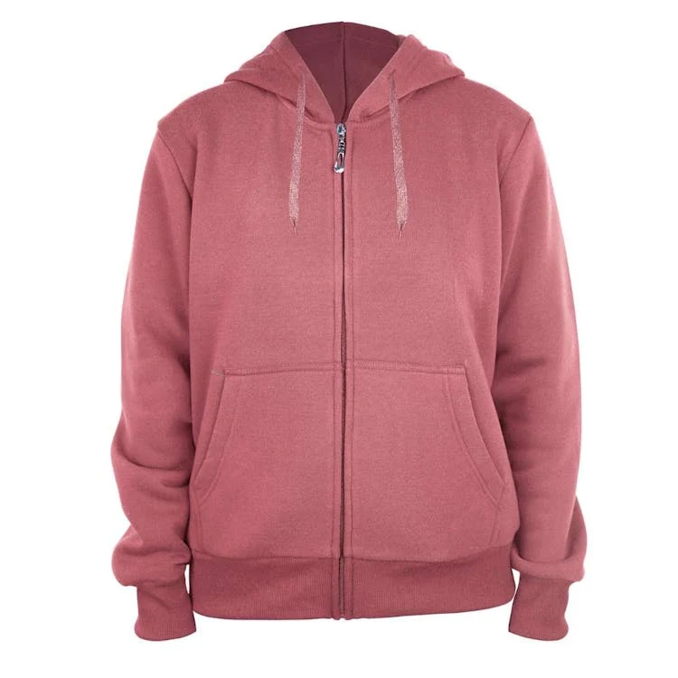 Ladies Full Zip Hoodies - Size S-XL Salmon 1
