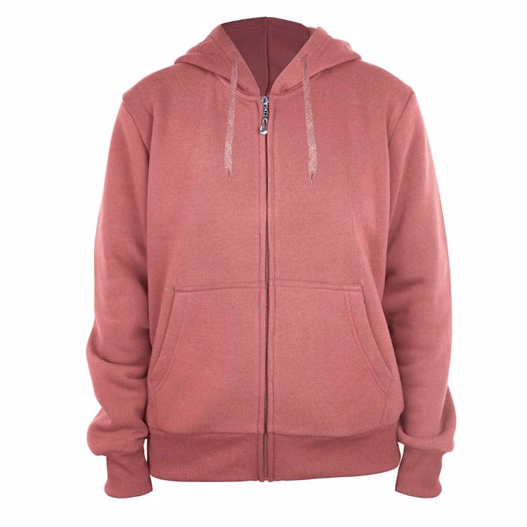 Ladies Full Zip Hoodies - Size S-XL Salmon