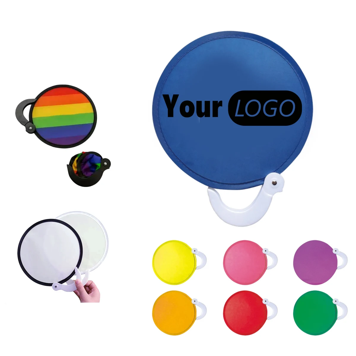7.9 Inch Portable Folding Fan with Plastic Handle 1