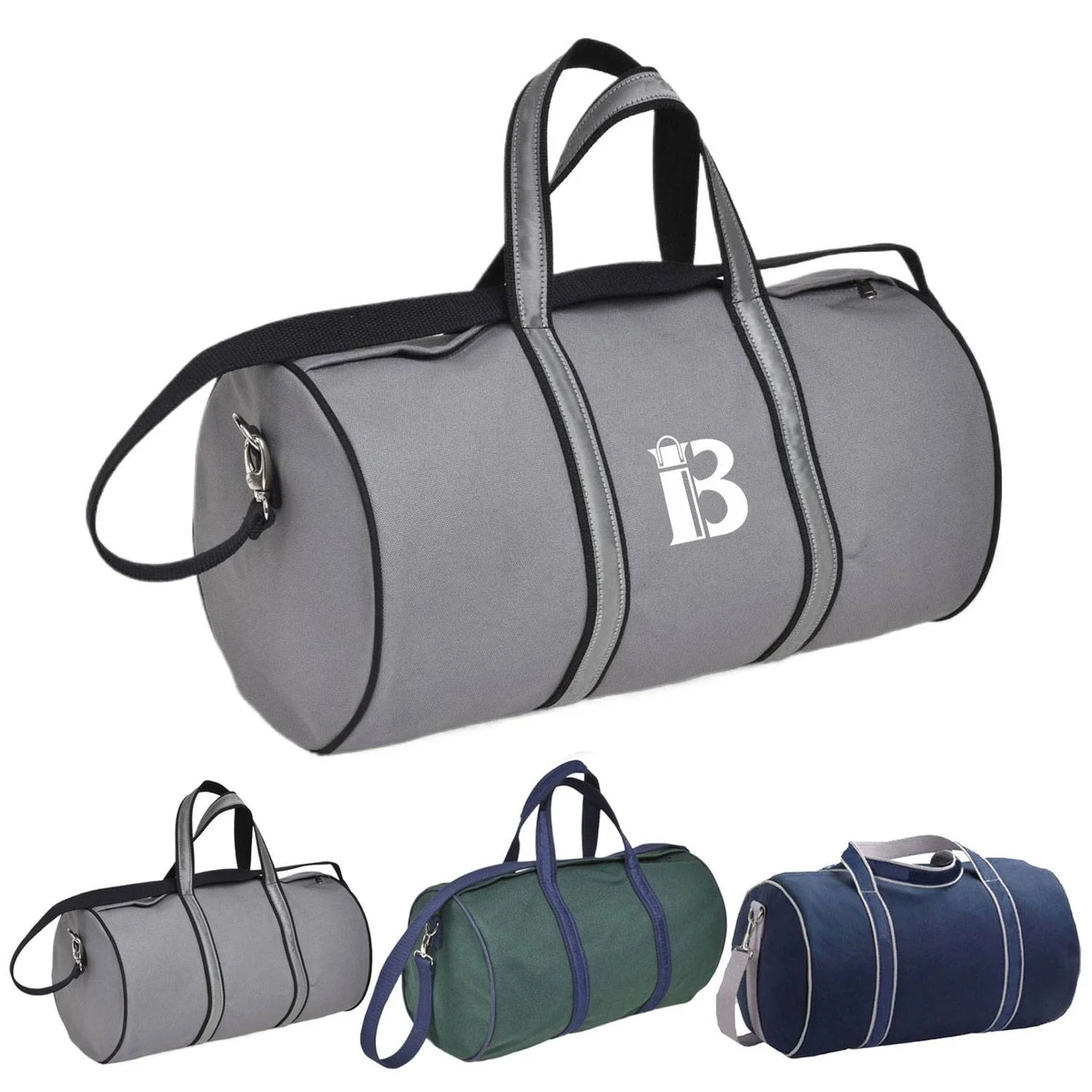 Lightweight Round-Shaped Canvas Gym Travel Bag w/ Strap 1