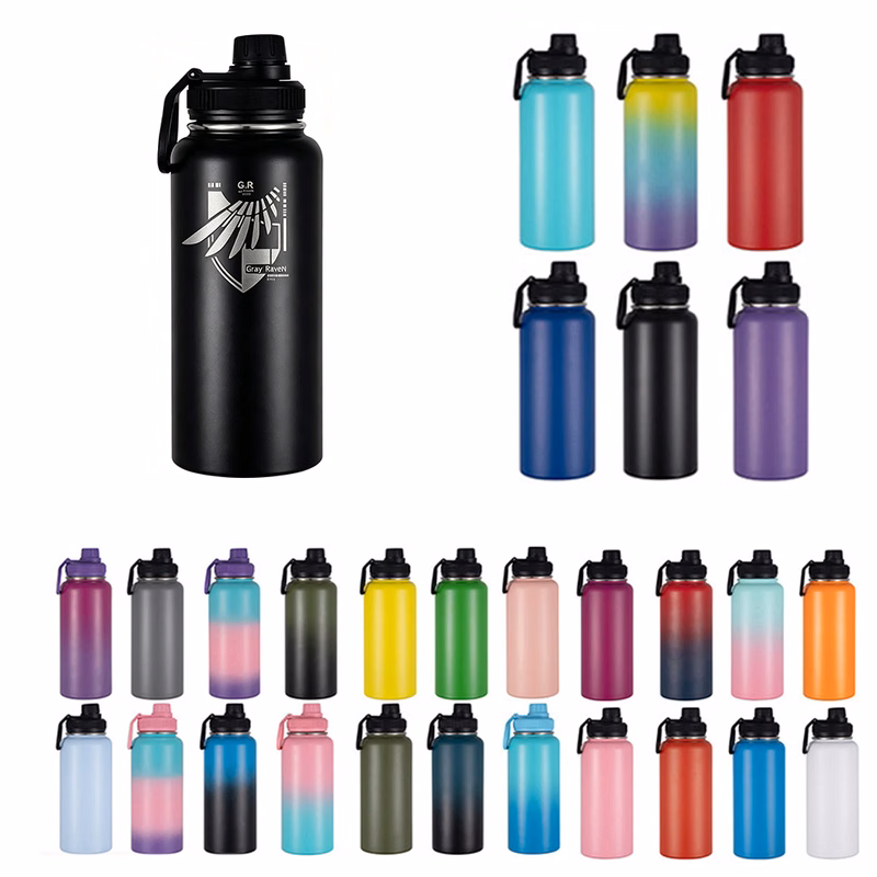 Customized 32 oz Insulated Mug With Three-finger Lid