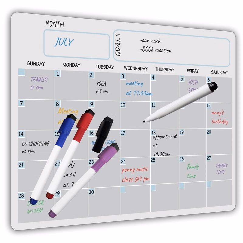 Fridge Calendar Magnetic Dry Erase Whiteboard