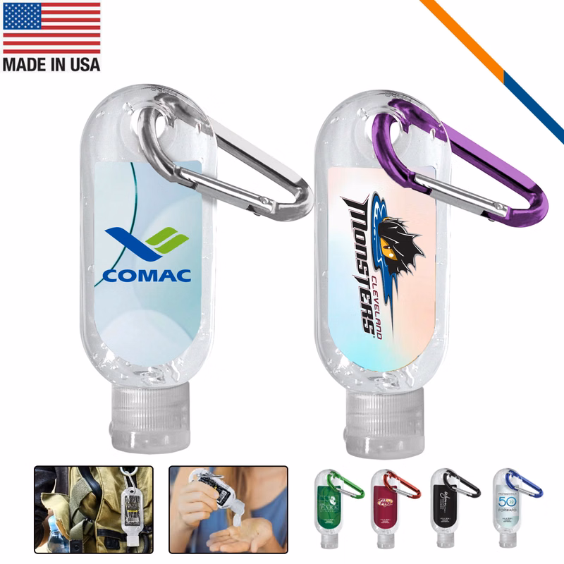 PureVibe Clear Bottle Clear Sanitizer With Carabiner - 1.9 OZ.