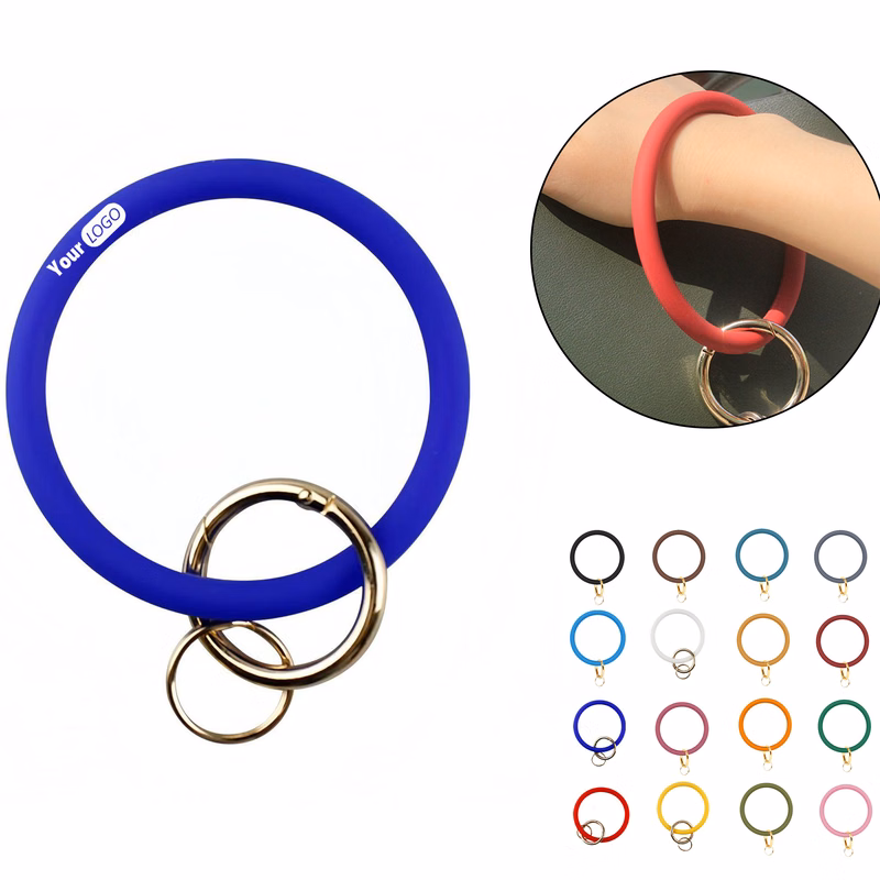 Silicone Circular Wrist Keychain