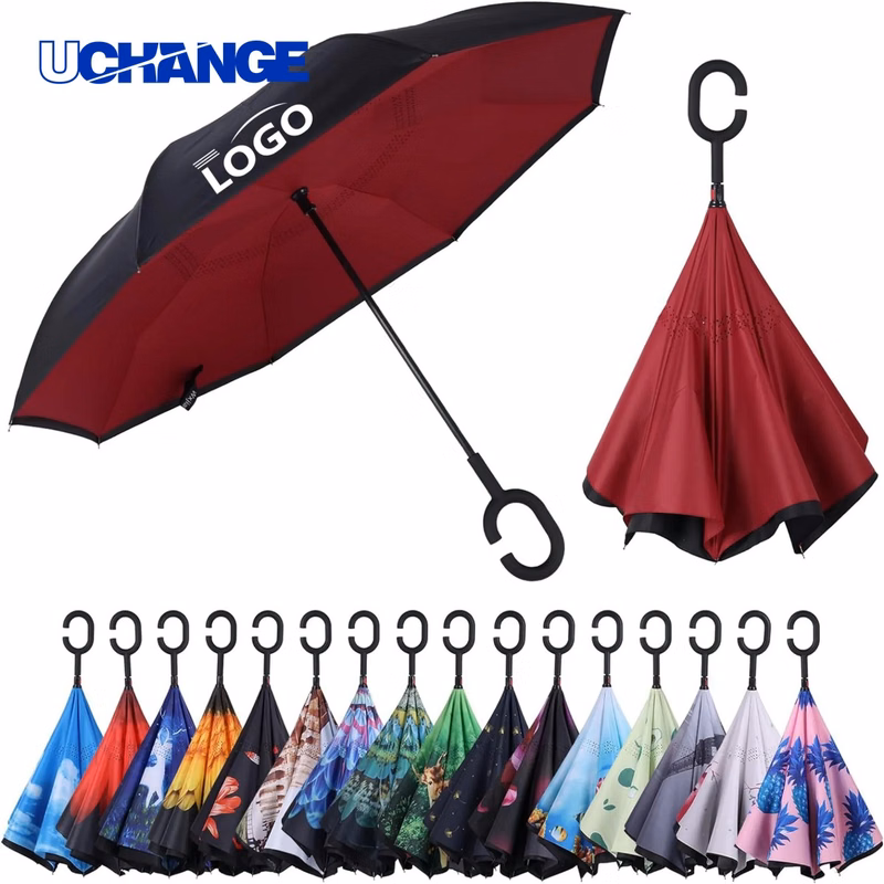 Reverse Straight Handle Umbrella for Weather