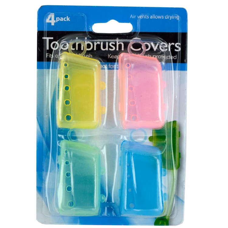 Toothbrush Cover Sets - Assorted Colors 4 Pack