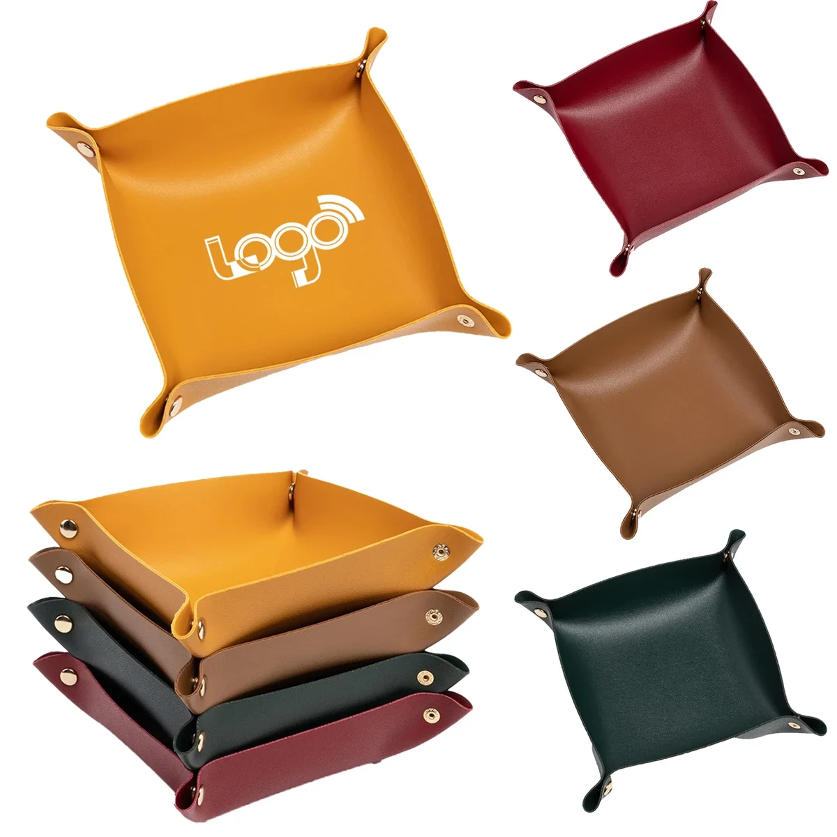 PU Leather Storage Basket Tray 1