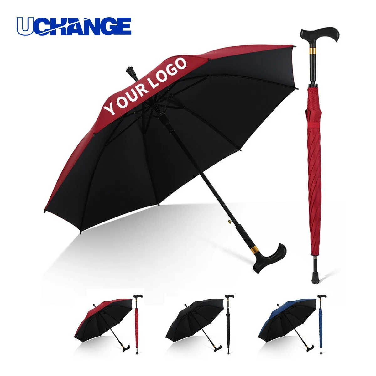 Walking Cane Style Automatic Umbrella 41.73" x 32.67" 1