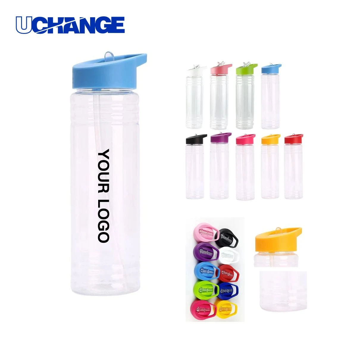 Plastic Sports Cup Drinkware with Push Straw Lid 1