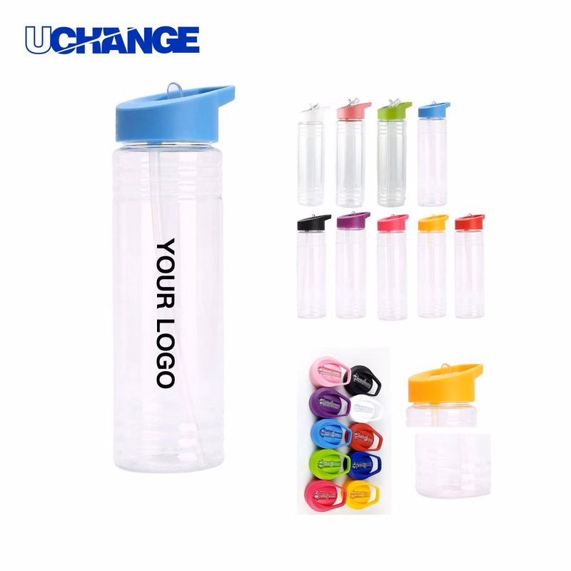 Plastic Sports Cup Drinkware with Push Straw Lid