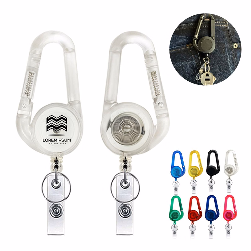 ABS Plastic Retractable Carabiner Keychain
