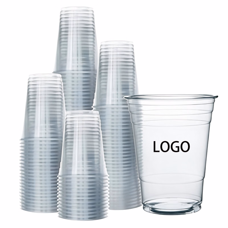 MOQ 1000 16oz Disposable Clear Plastic Cup