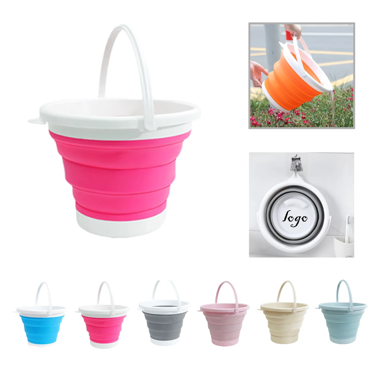 MOQ50 Collapsible Silicone Fishing Bucket 1