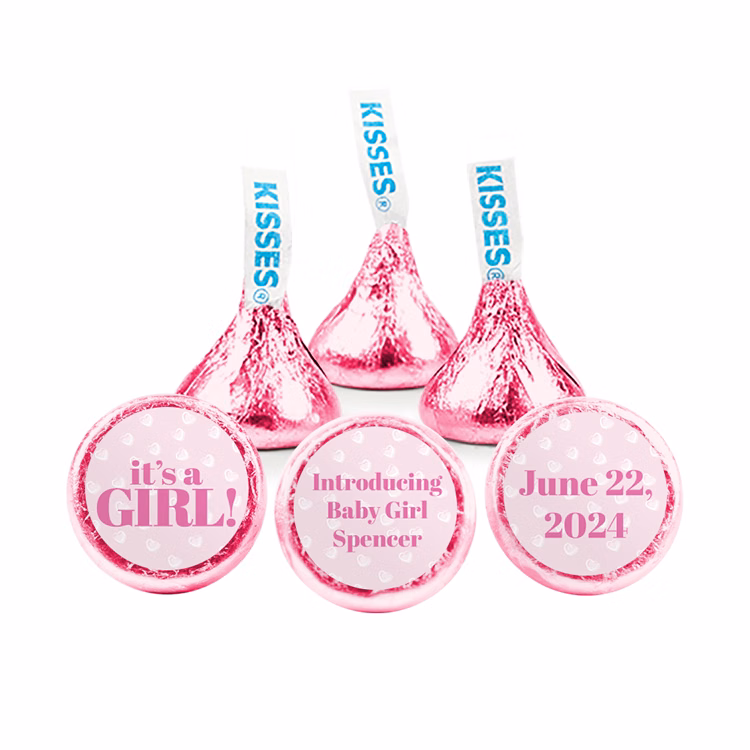 "It's A Girl" Design - Hershey's Kisses w/ Full Color Label