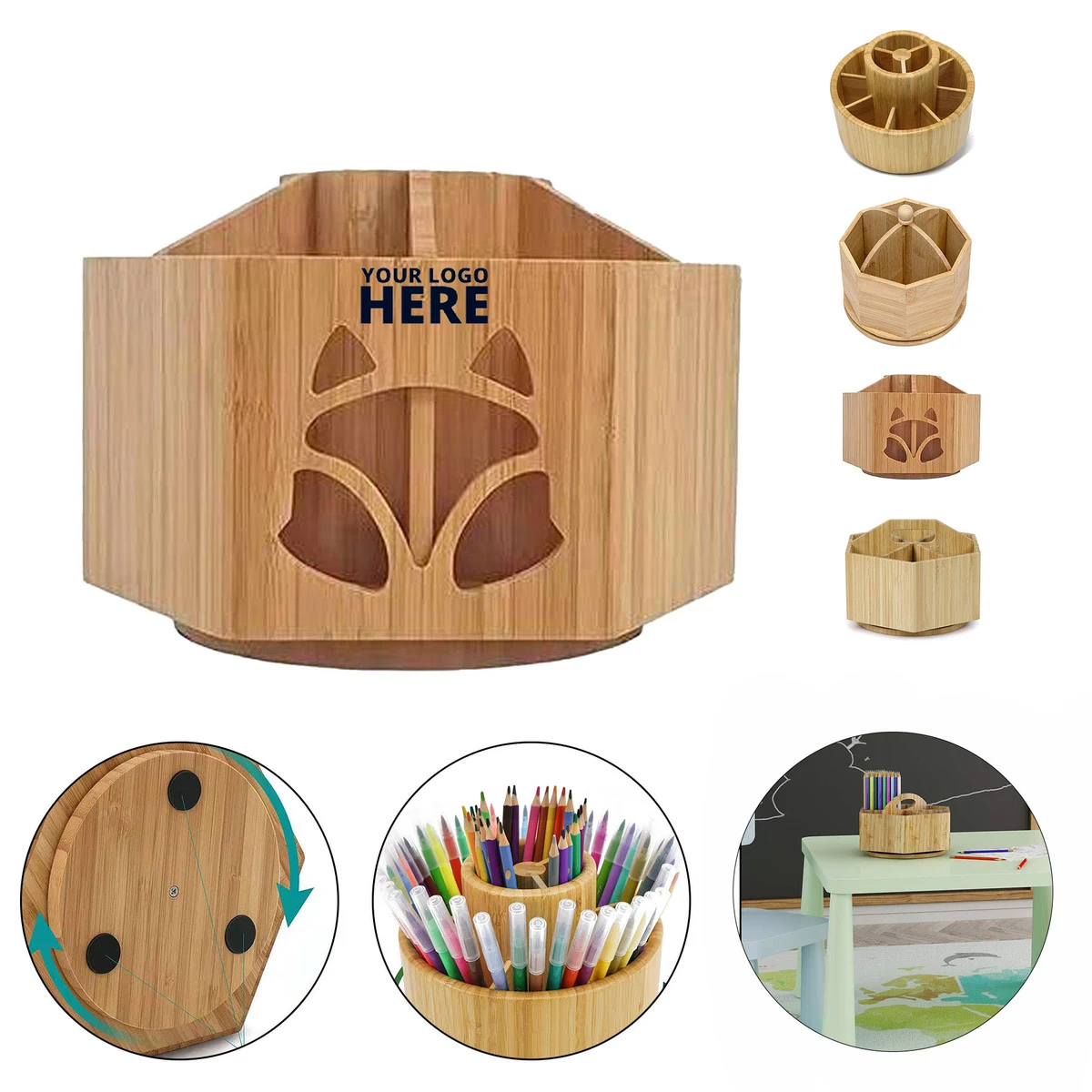 Bamboo Rotating Organizer 1