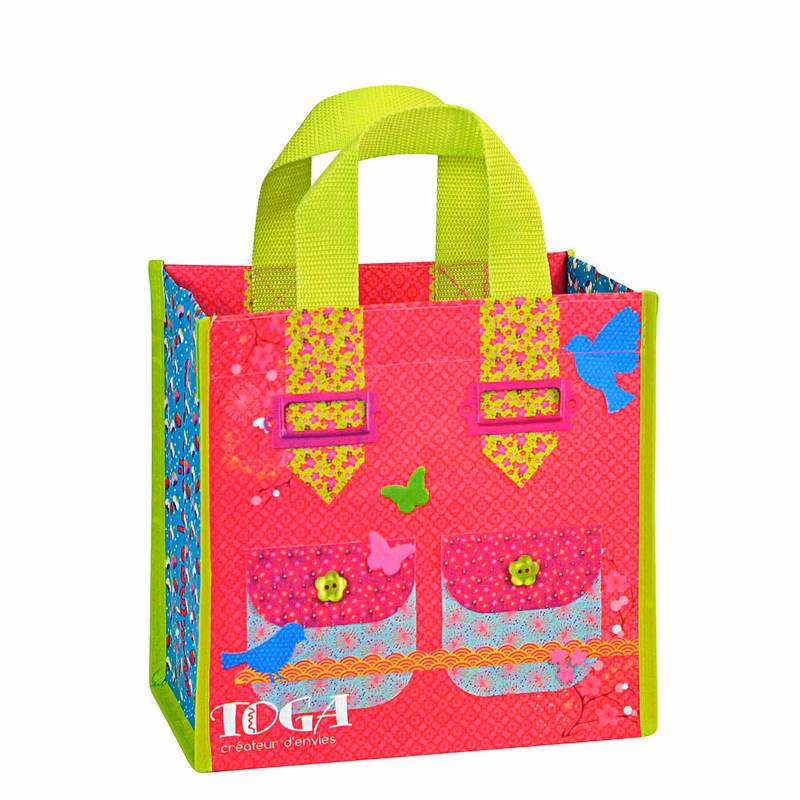 Custom Full-Color 145g Laminated Woven Gift Bag 8.5"x9"x5.5"