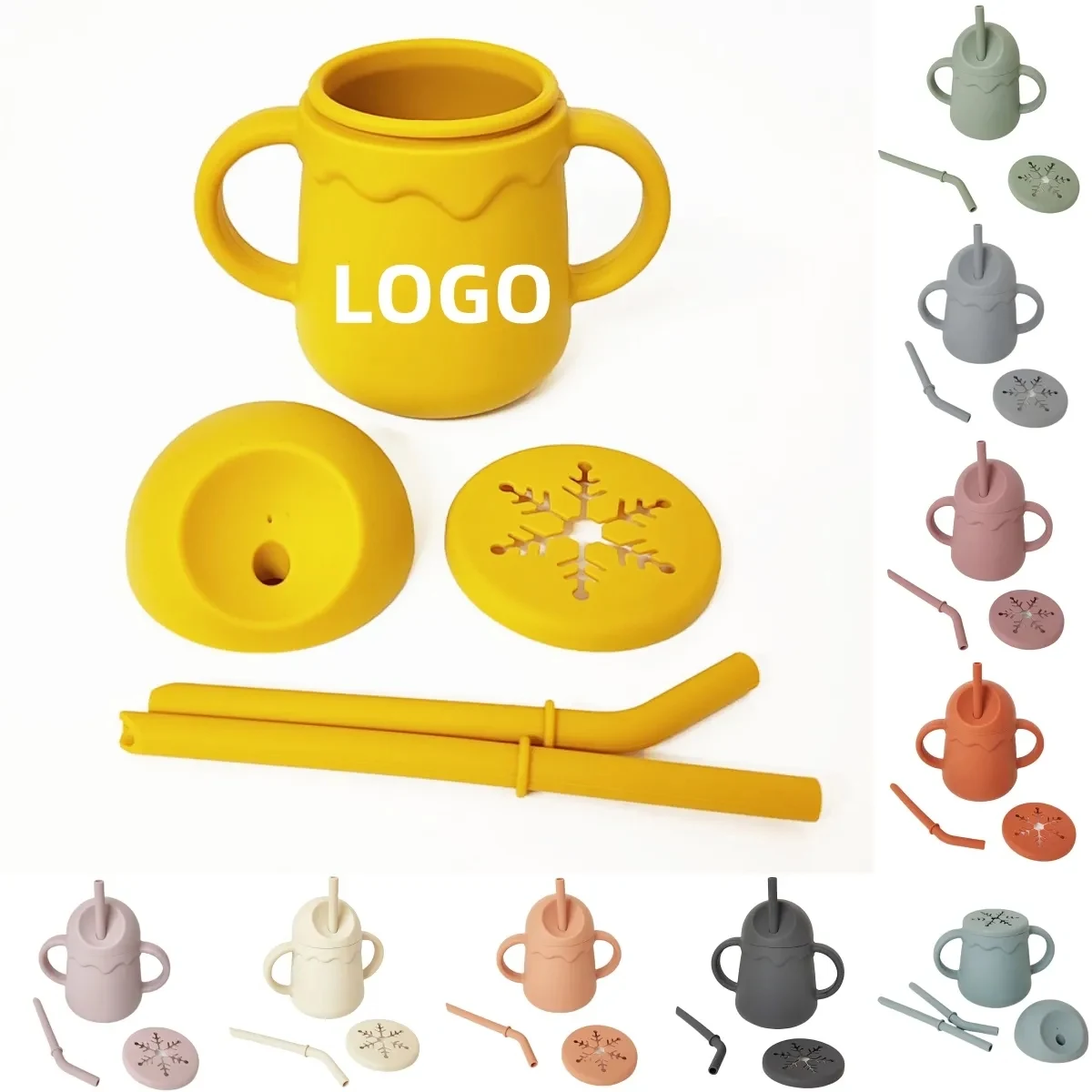 Silicone Baby Double-Handle Drinking Cup 1
