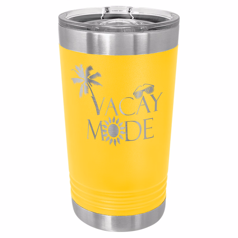 Polar Camel Yellow 16 oz. Pint with Slider Lid