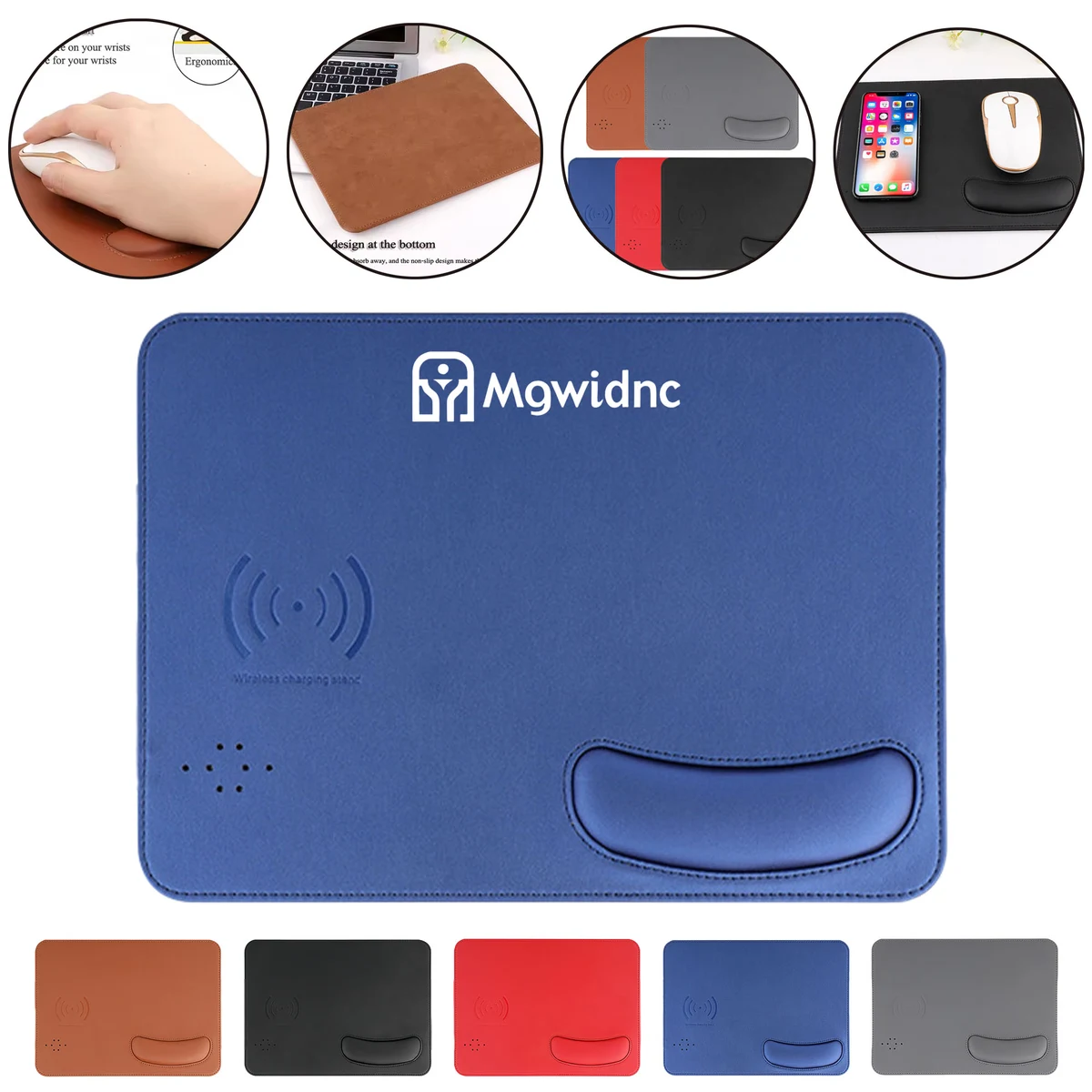 Ergonomic Wireless Charging Mouse Pad with Wrist Rest 1