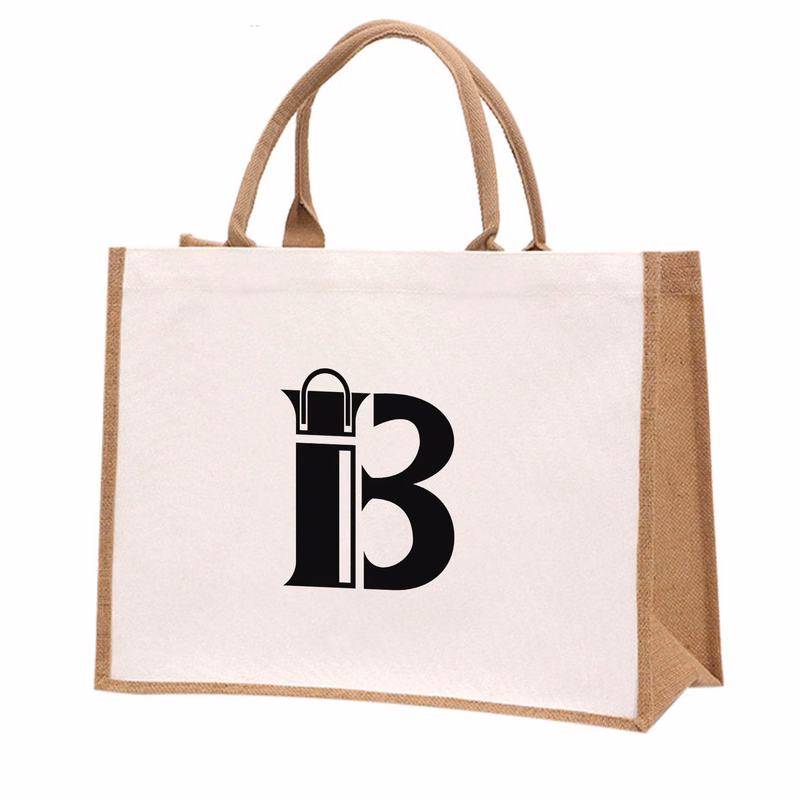 Reusable Jute Burlap Tote and Grocery Shopping Bag