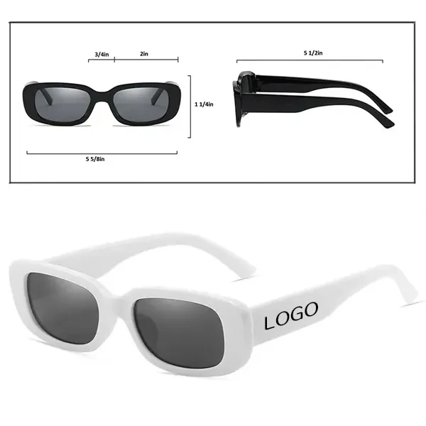 Square Frame Sunglasses with Solid Color UV Shades 1