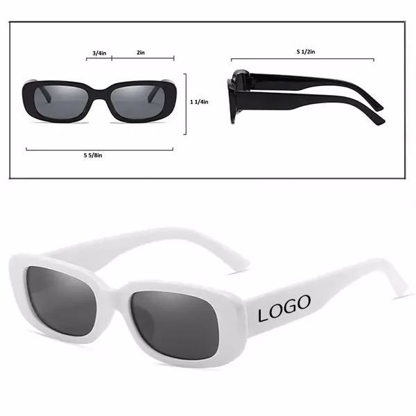 Square Frame Sunglasses with Solid Color UV Shades