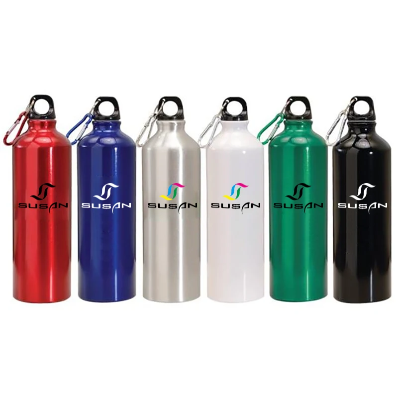 25 Oz. Aluminum Water Bottle w/Carabiner, custom water bottle with logo imprint 1