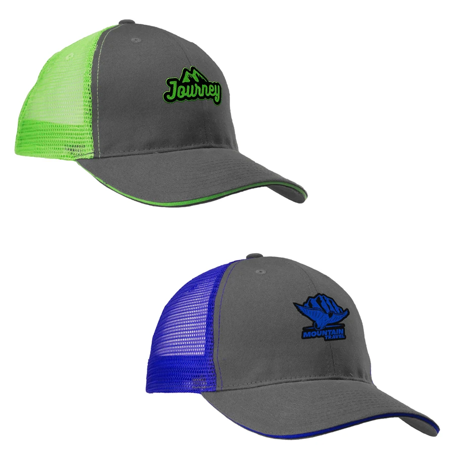 Structured Two-Tone Cotton Mesh Trucker Cap 1