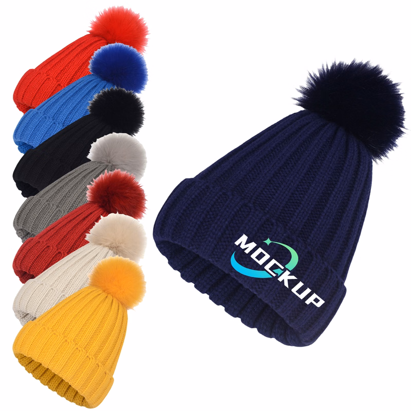 Winter Ribbed Knit Cuffed Beanie