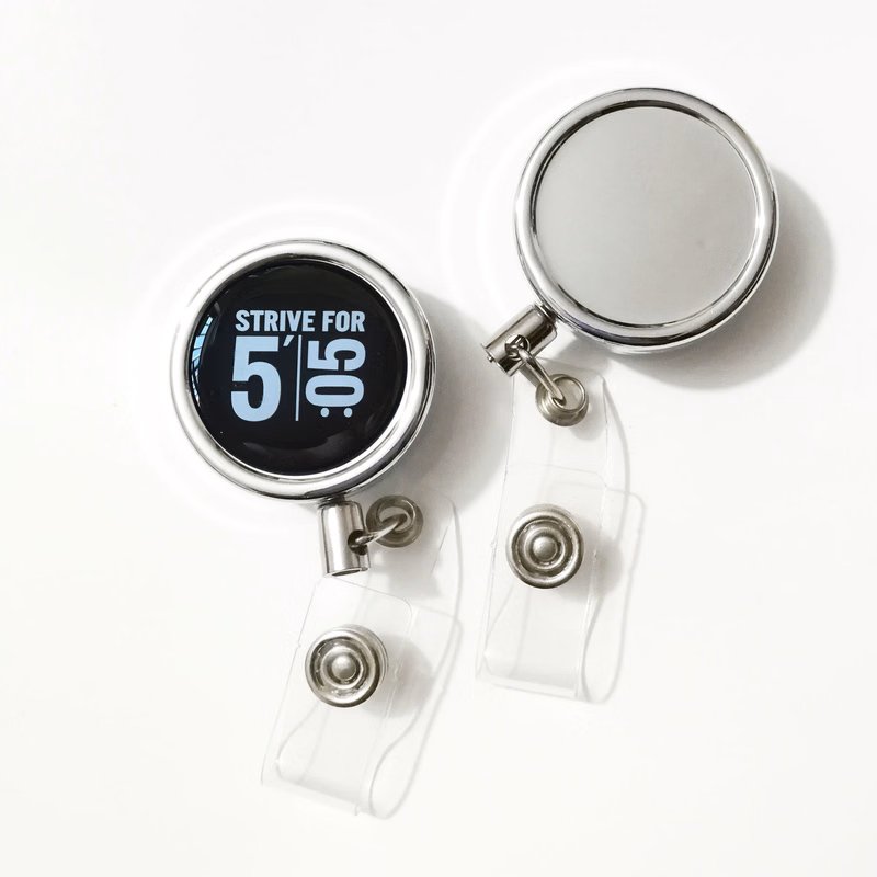 Tear Drop Epoxy Dome Retractable Badge Holder