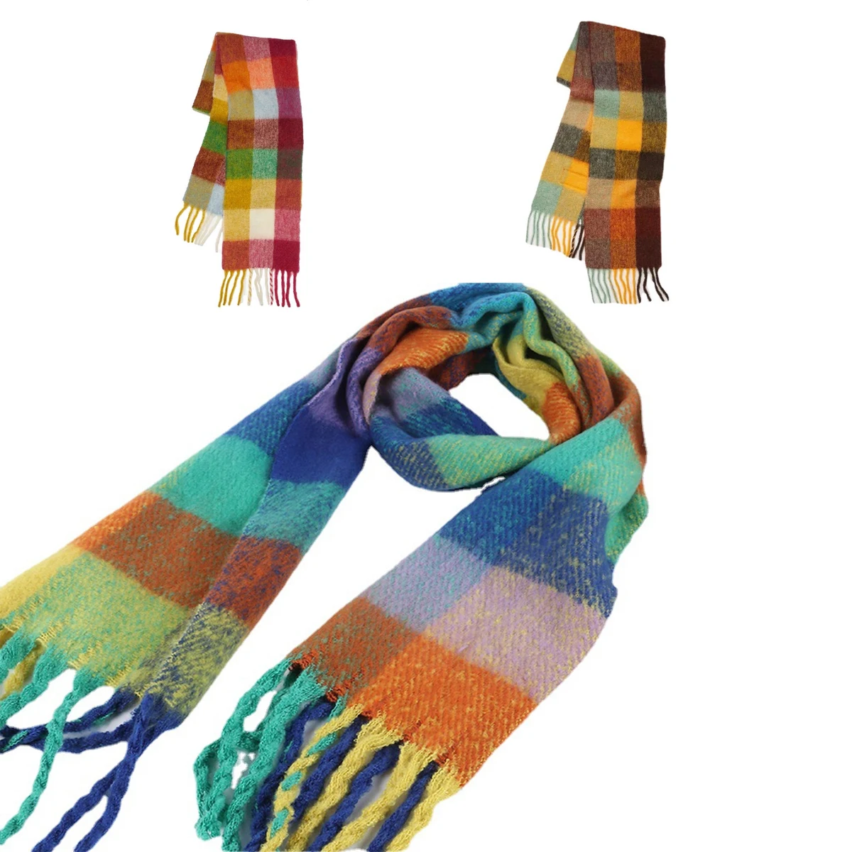 Cashmere Plaid Thermal Scarf 1