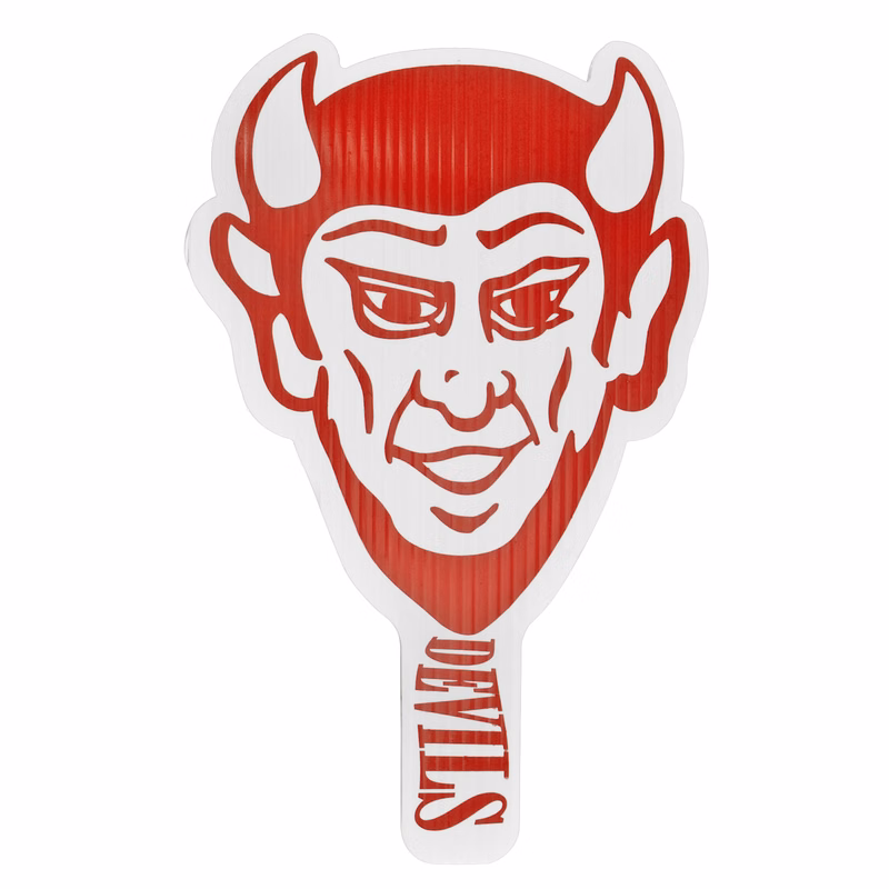 Devil Mascot Hand Fan, Screen Printed