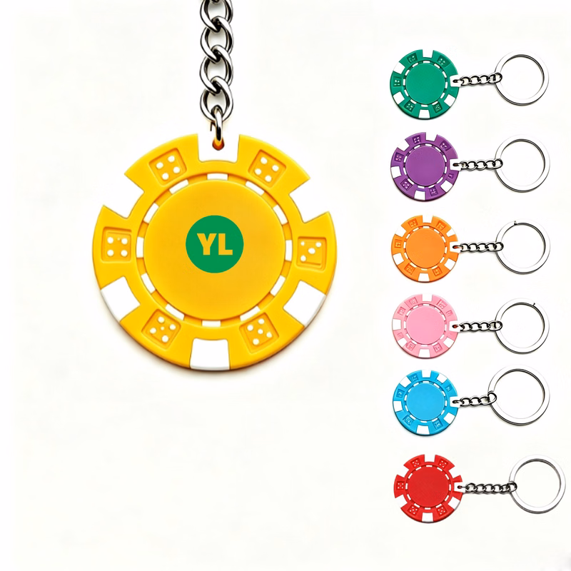 Custom Printed Casino Chip Key Ring for Events