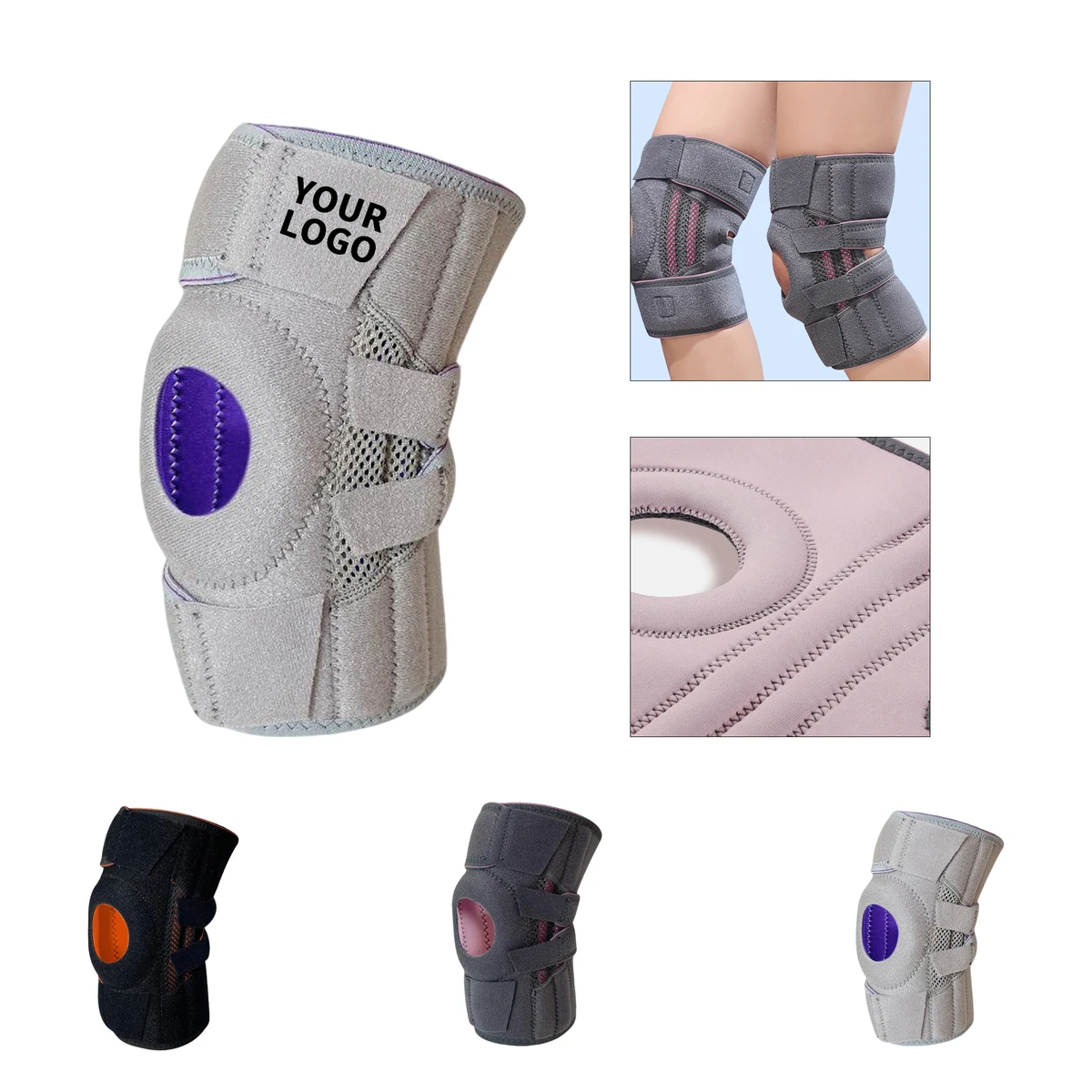 Adjustable Knee Support Brace With Hook Loop Strap 1