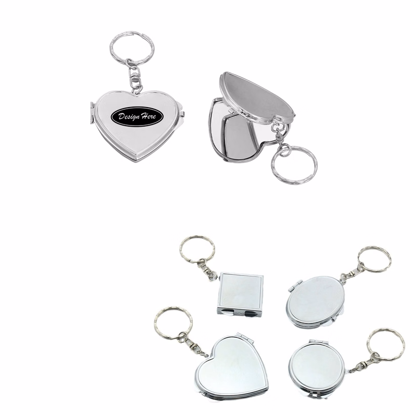 Double Sided Mirror Pendant Keychain