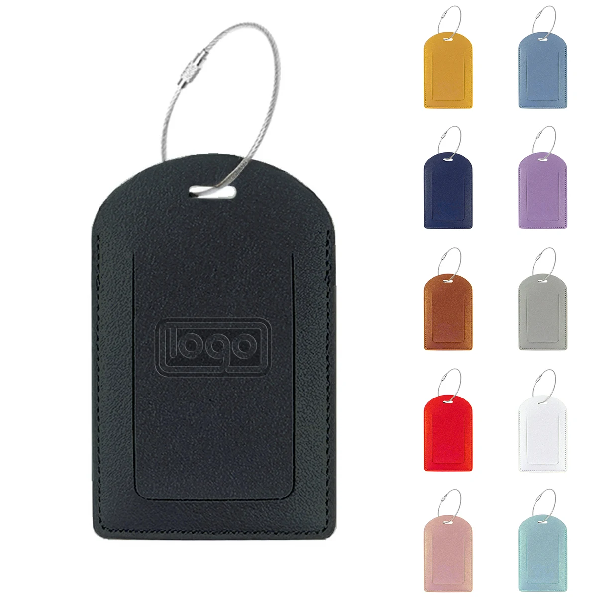 Metal Ring PU Leather Luggage Tag 1