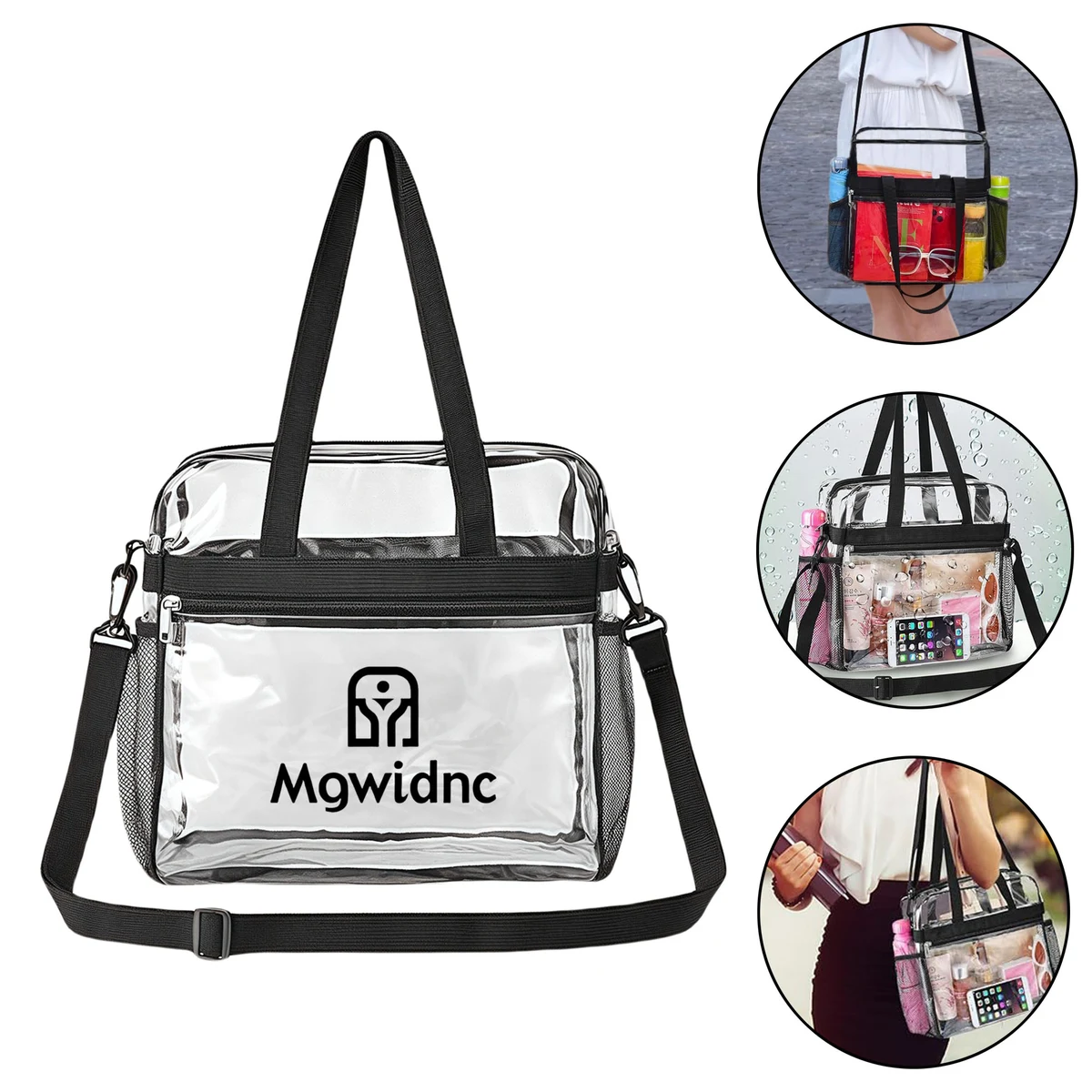 Clear PVC Tote Bag with Shoulder Strap 1