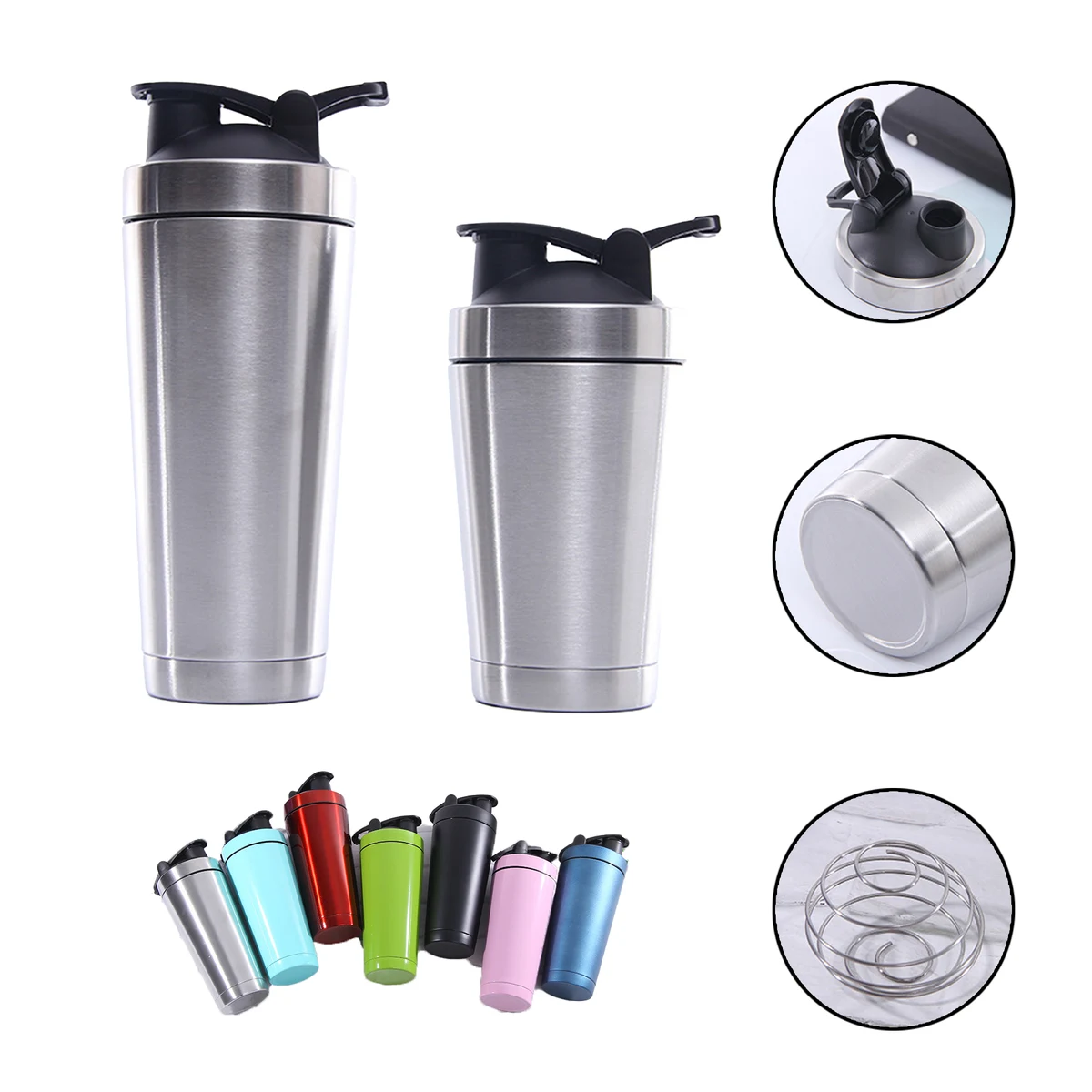Stainless Steel Protein Shaker Bottle with Mixing Ball 1