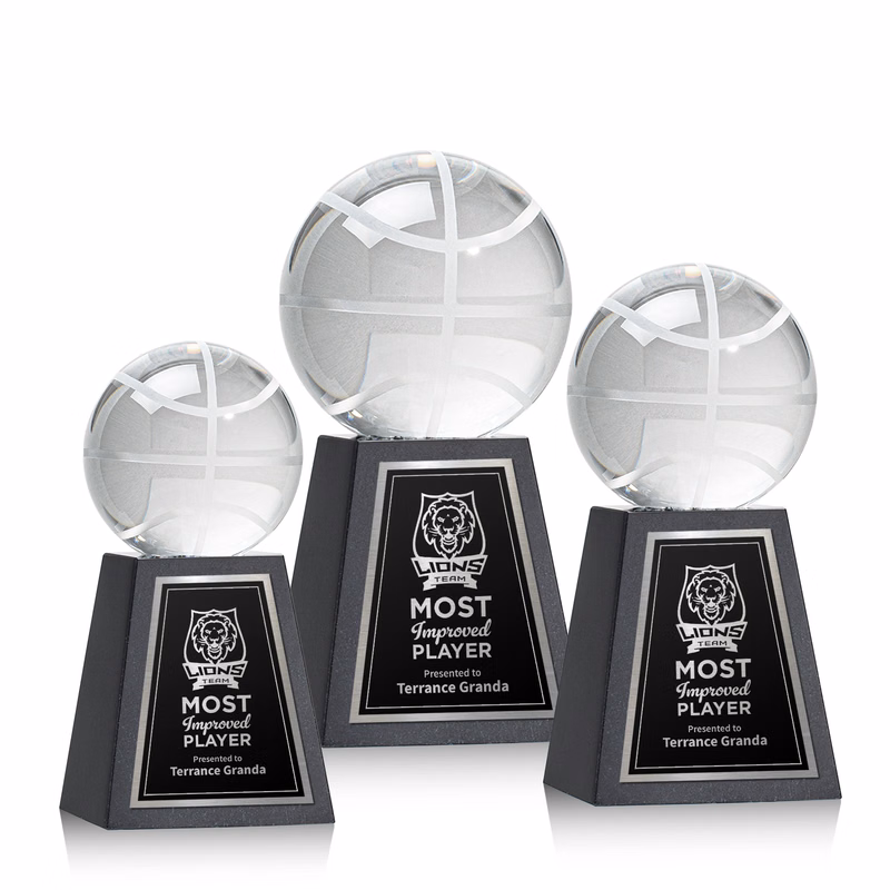 Basketball Award on Tall Marble Base