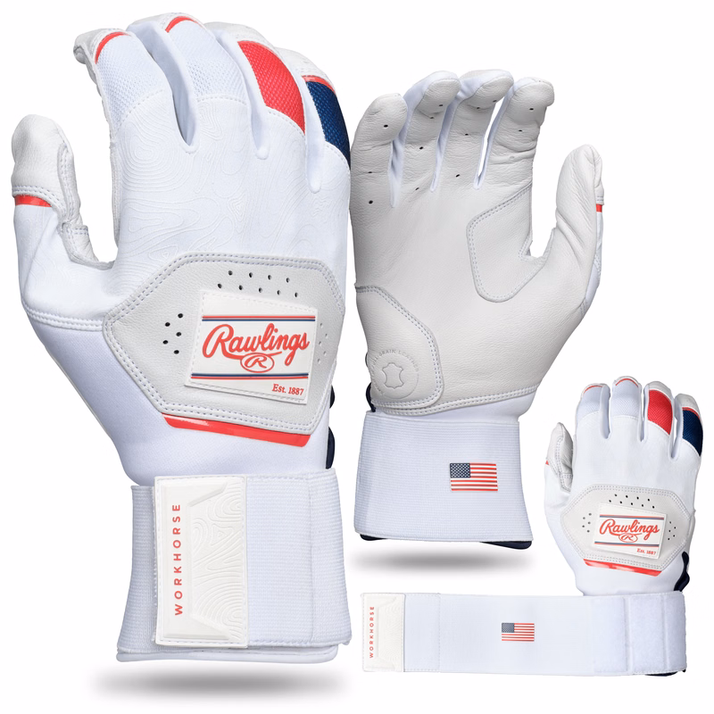 Rawlings Youth Workhorse Compression Strap Batting Gloves