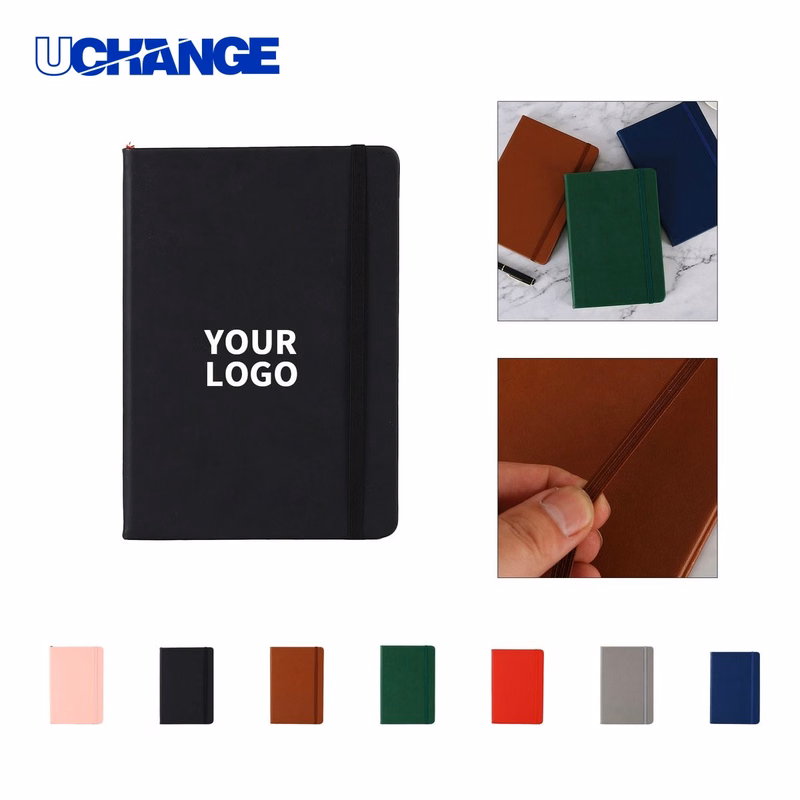 A6 Soft Feel Hardcover Journal Notebook with Elastic Band and Ribbon