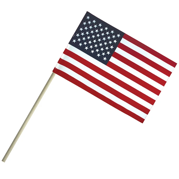 4" x 6" Economy Cotton U.S. Stick Flags on a 10" Dowel 1