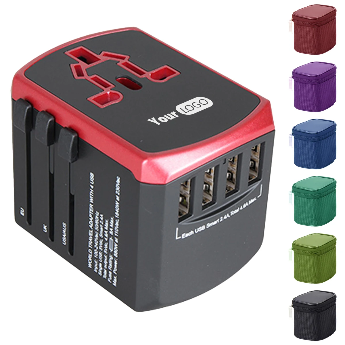 Plastic All-In-One Travel Adapter With Usb Ports 1