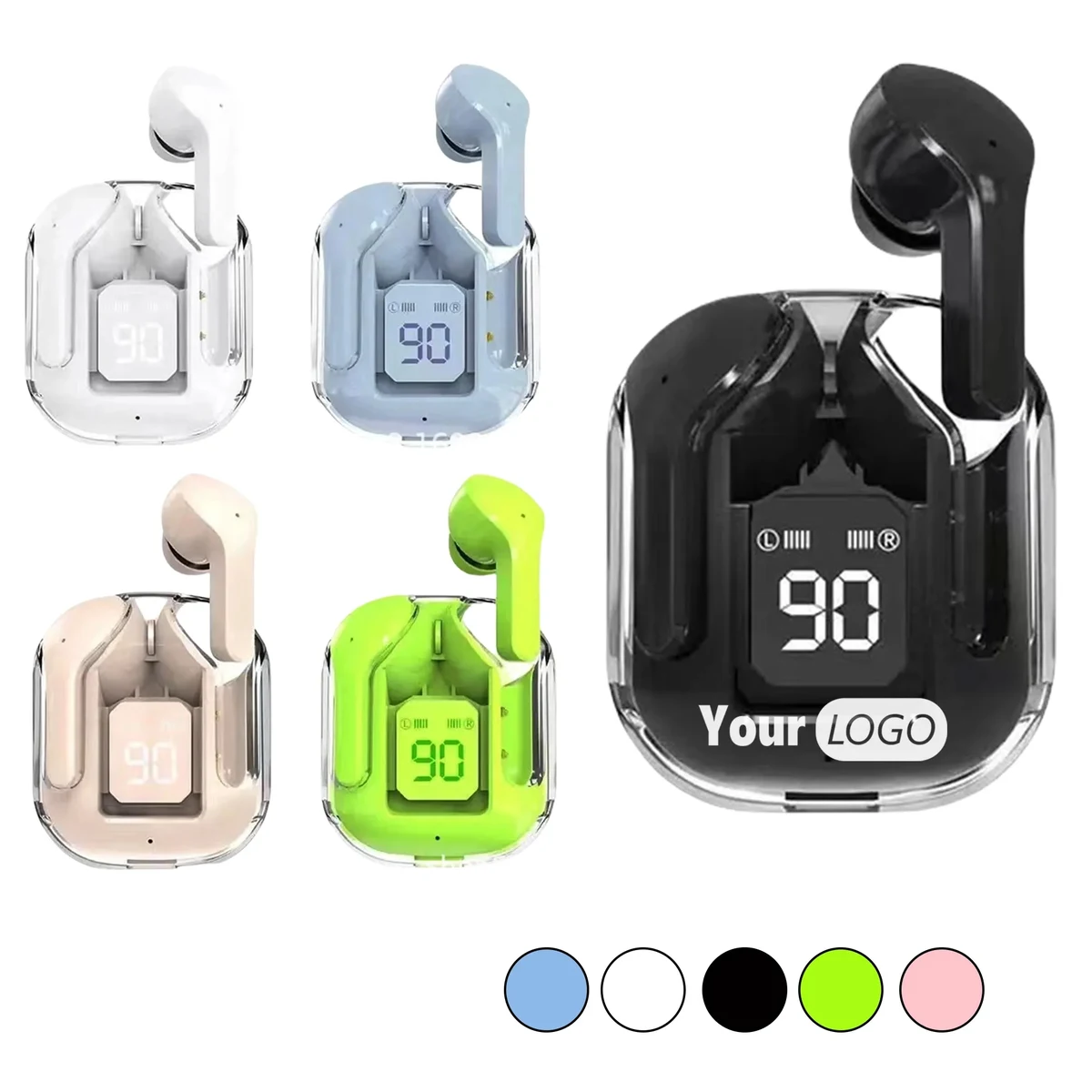 Noise Cancelling Wireless Earbuds With Battery Indicator 1