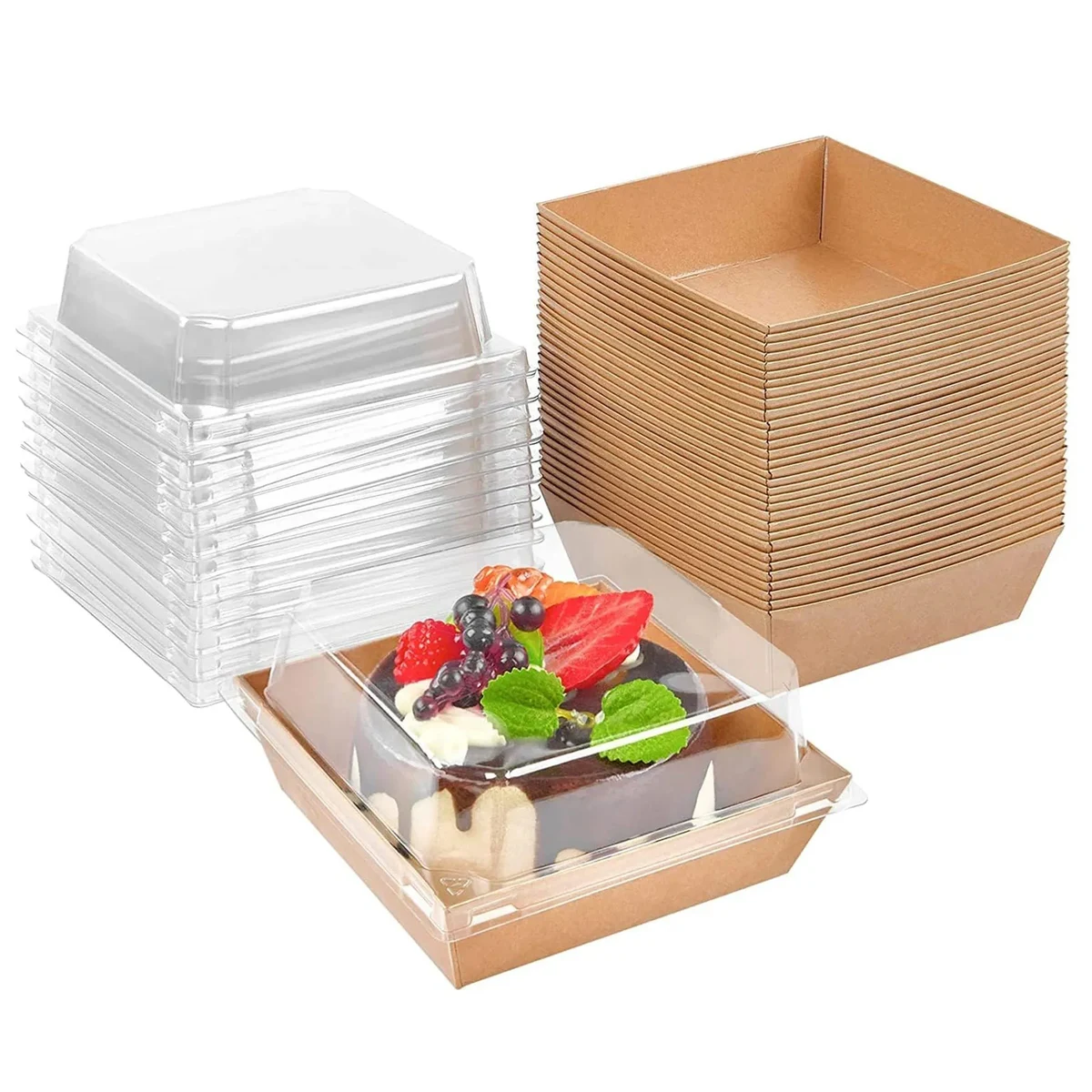 Cake Slice Boxes with Clear Lids 1