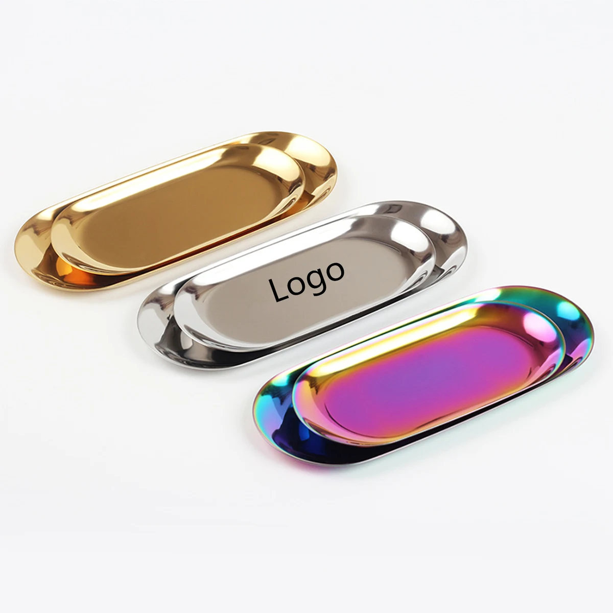 9 inch Oval Stainless Steel Tray 1